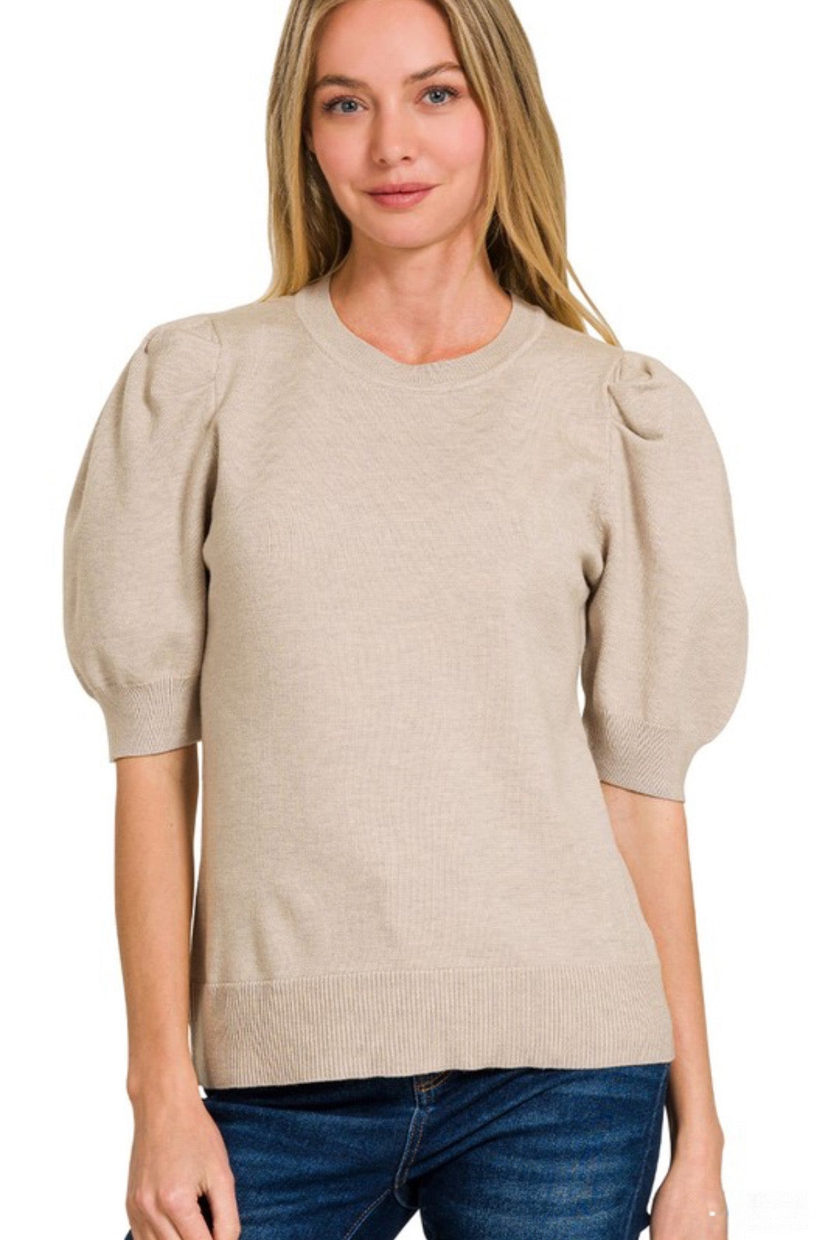 Puff Sleeve Sweater Top