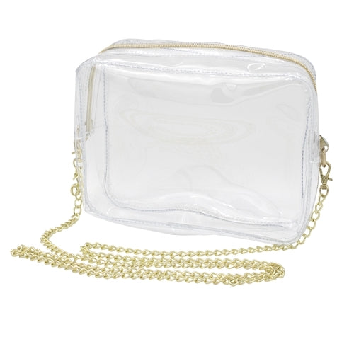 Clear Crossbody with Gold Hardware