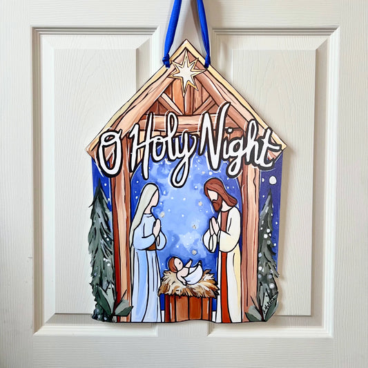 O Holy Night Nativity Door Hanger