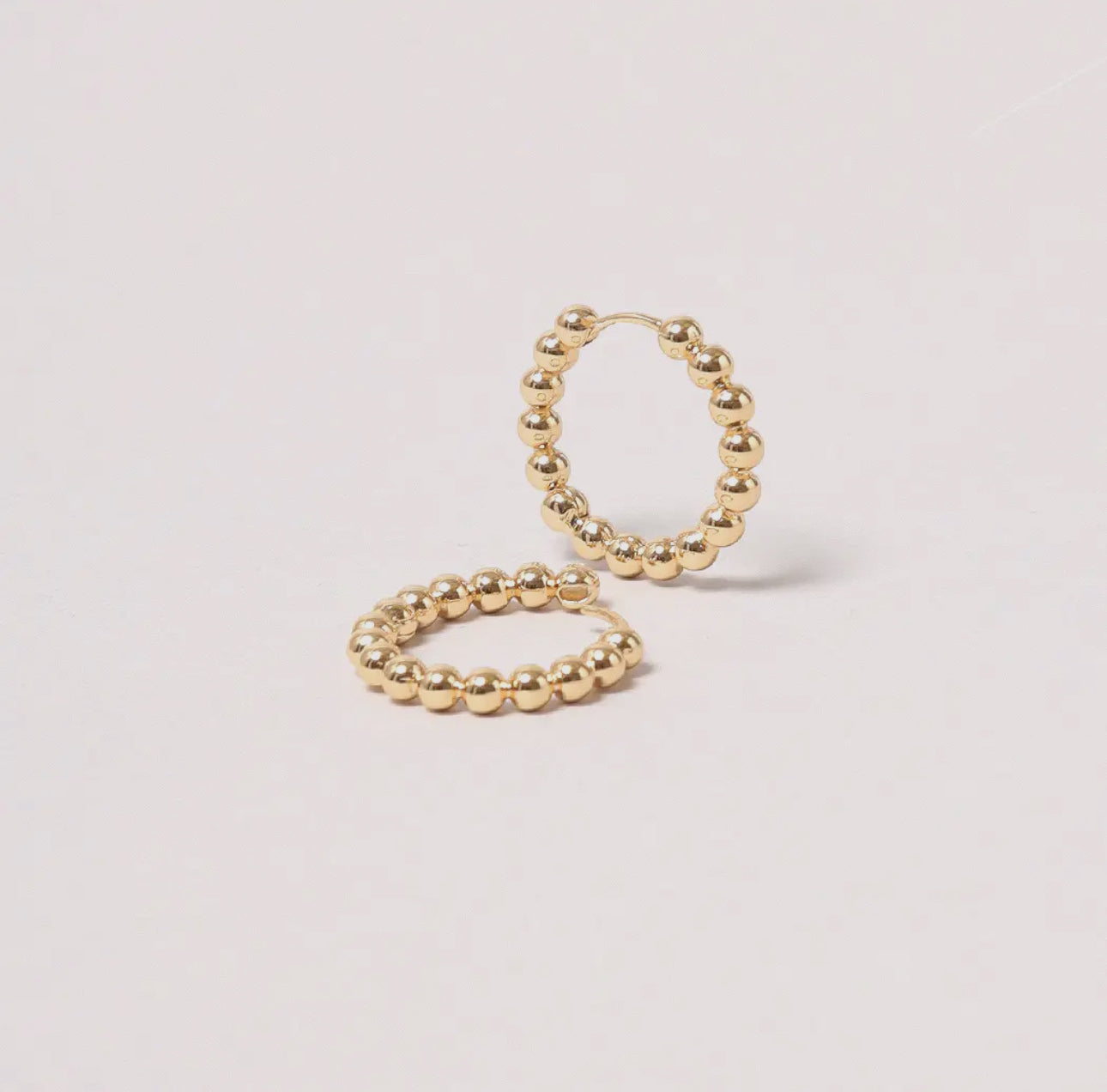 14k Gold-Dipped Ball Hoop Earrings