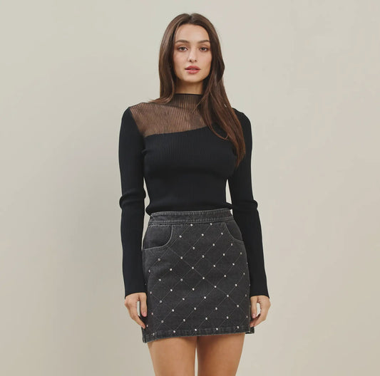 Sheer Perfection Rib Knit Top