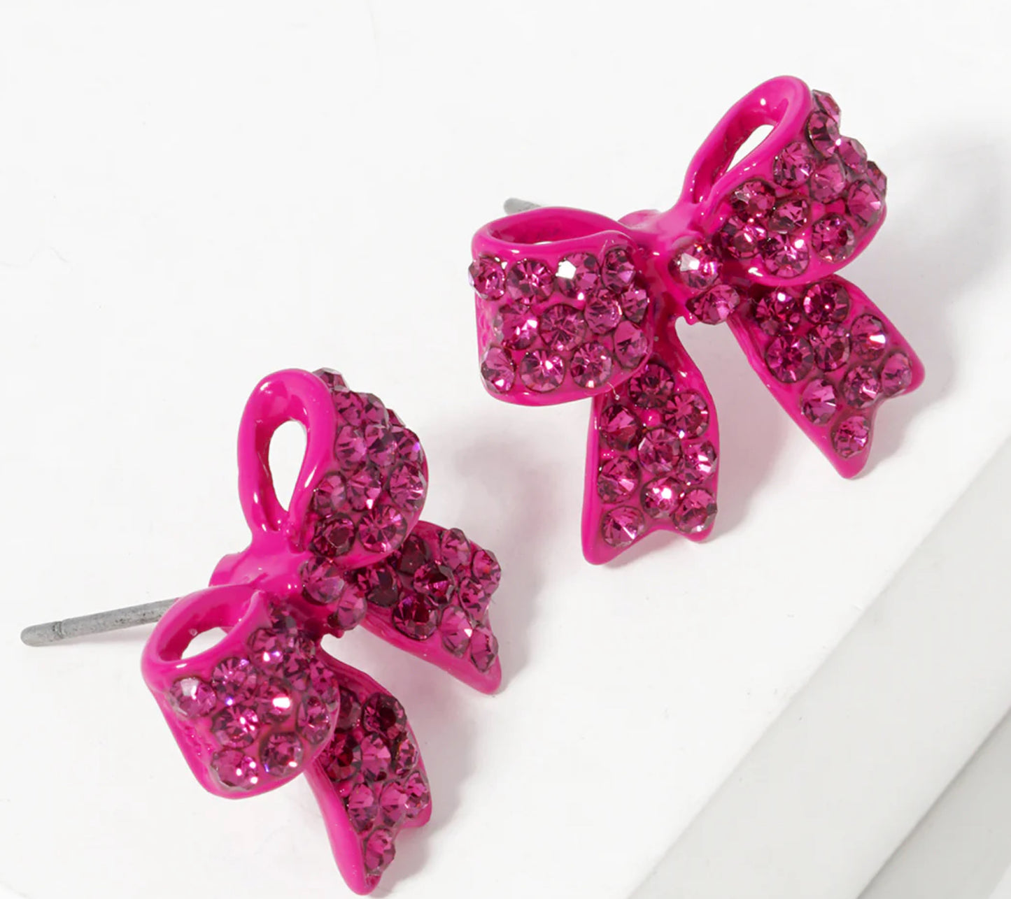 Small Pave Bow Earrings