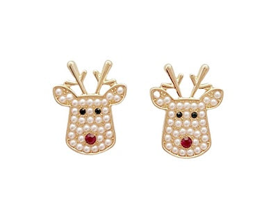 Golden Rudolph Earrings