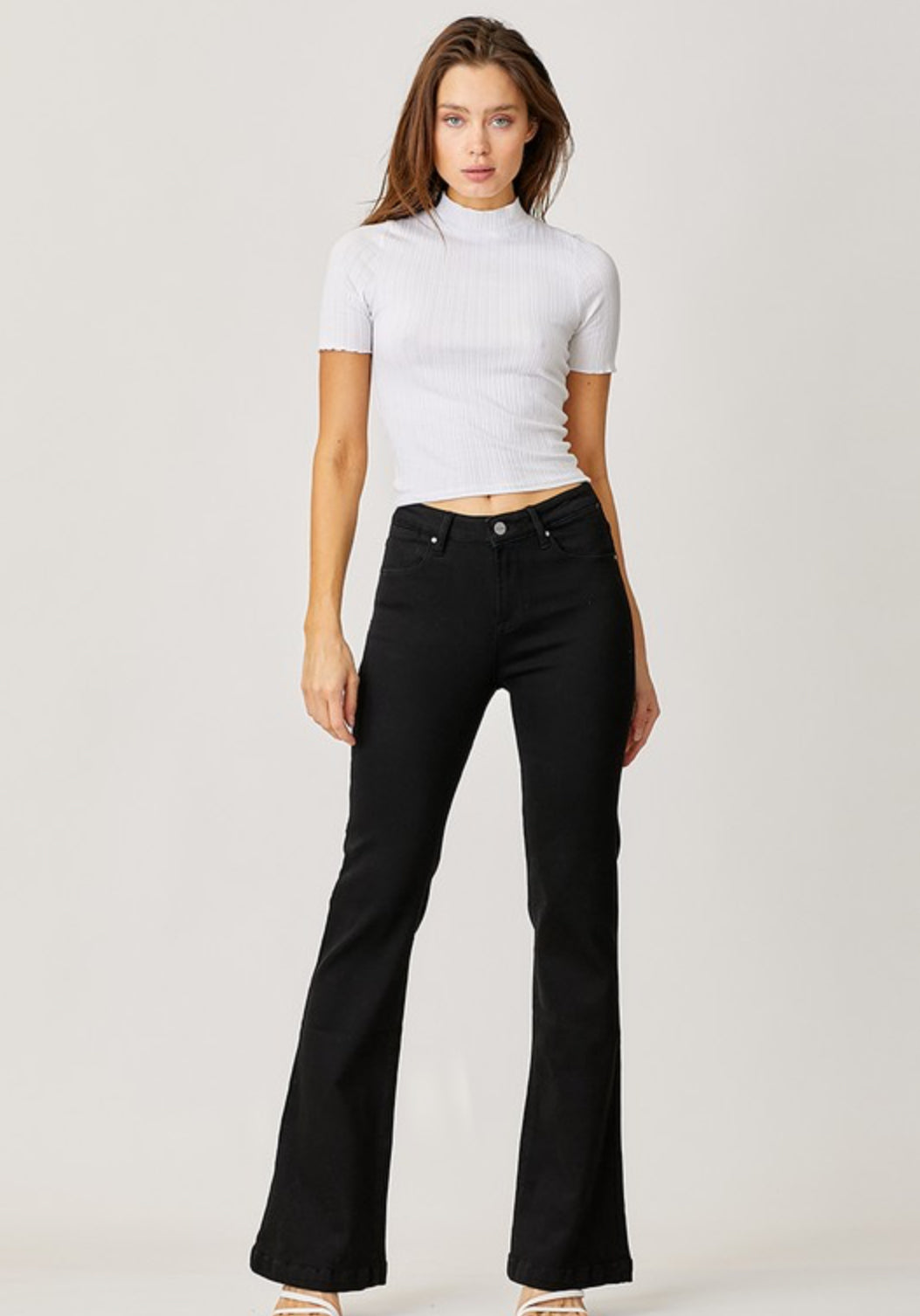 Risen Mid Rise Flare Jeans