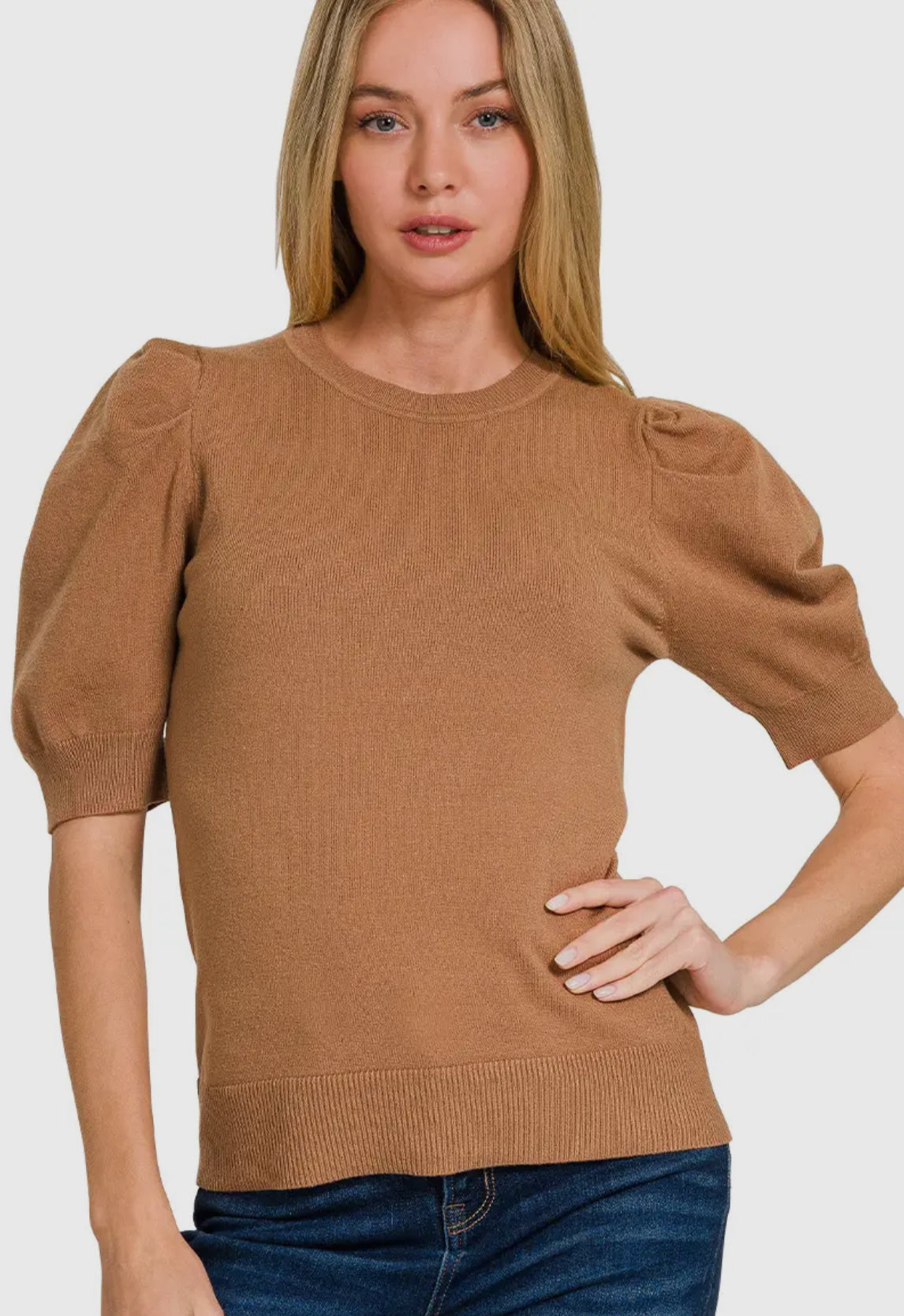 Viscose Puff Sleeve Top