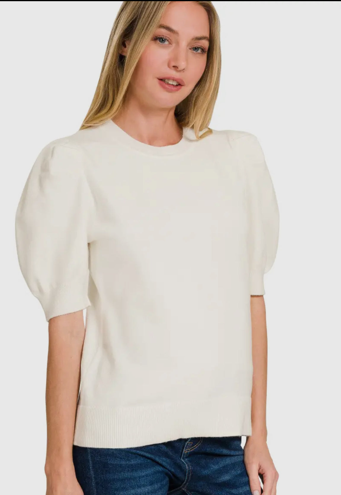 Viscose Puff Sleeve Top