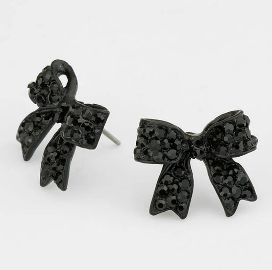 Small Pave Bow Earrings