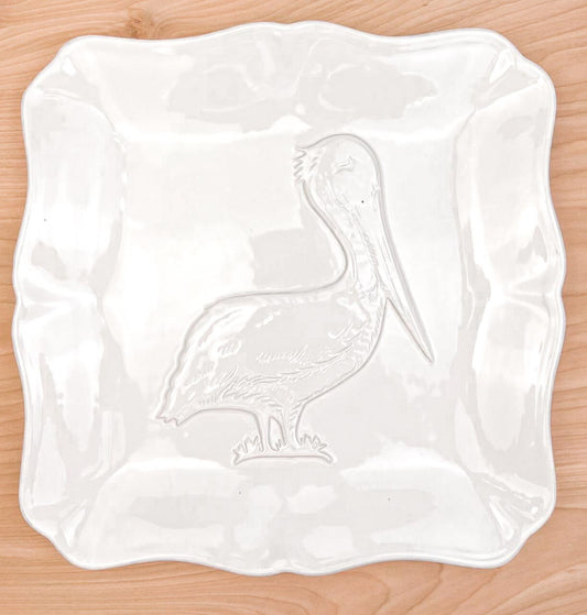 Pelican Embossed Square Platter