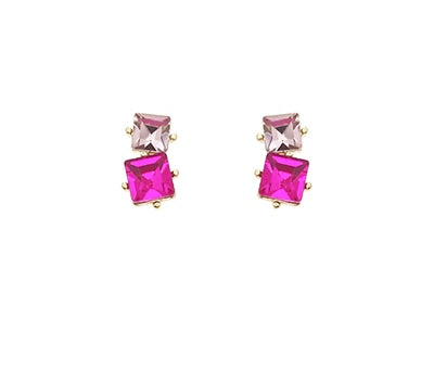 Double Square Crystal Earrings