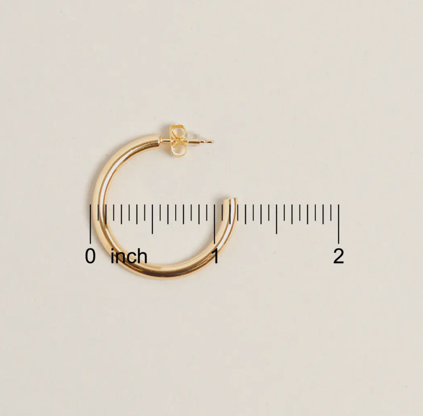 14K Gold Dipped Post Hoop Earrings