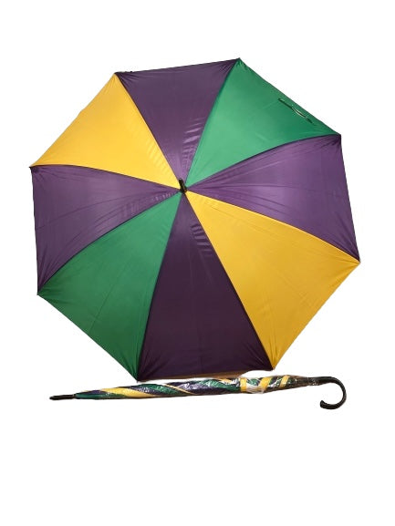 Purple, Green, And Gold Panels Golf Umbrella