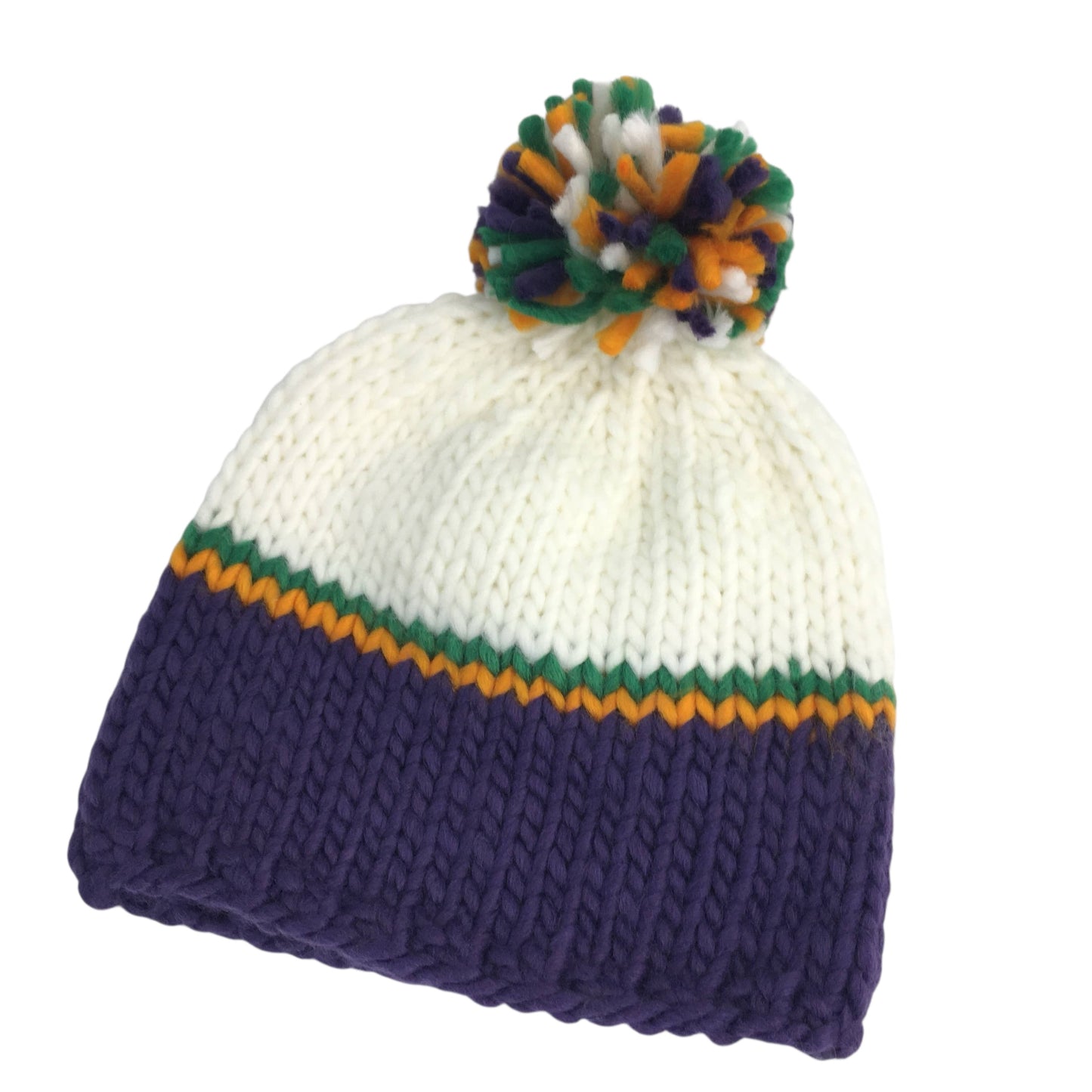 Mardi Gras Crochet Pom Beanie