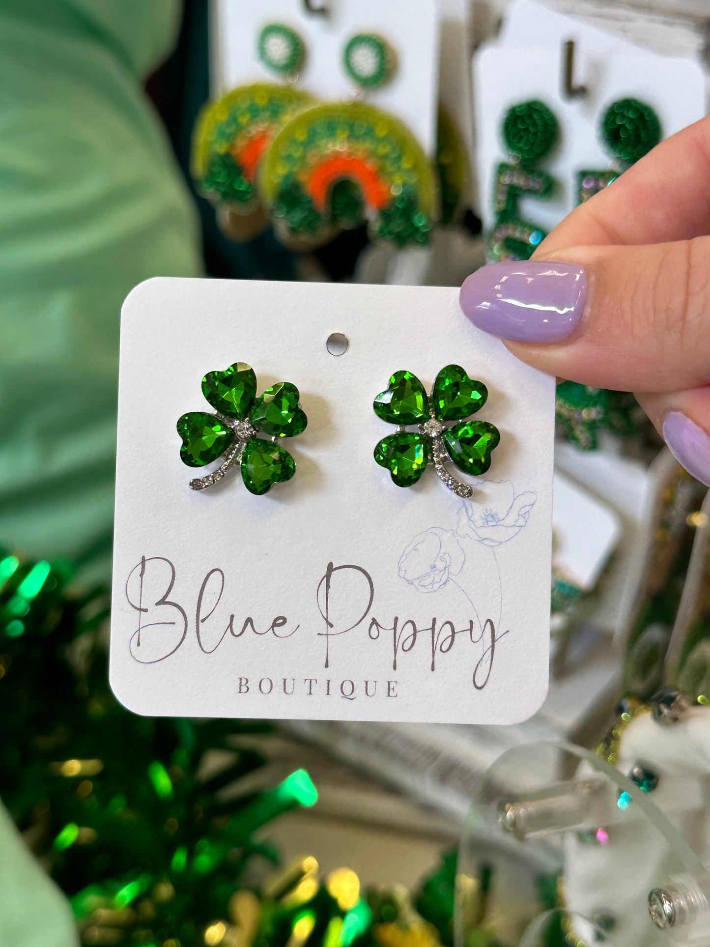 Silver Lucky Clover Earrings