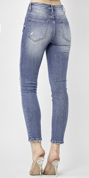 RISEN MID-RISE ANKLE SKINNY