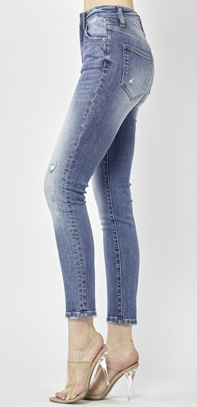 RISEN MID-RISE ANKLE SKINNY