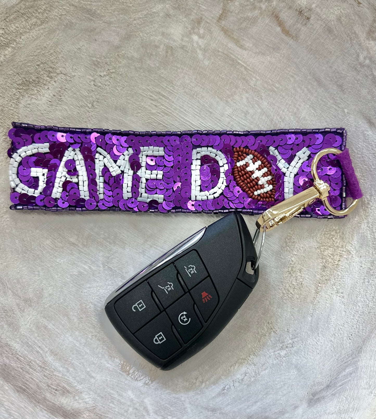 Purple Game Day Keychain