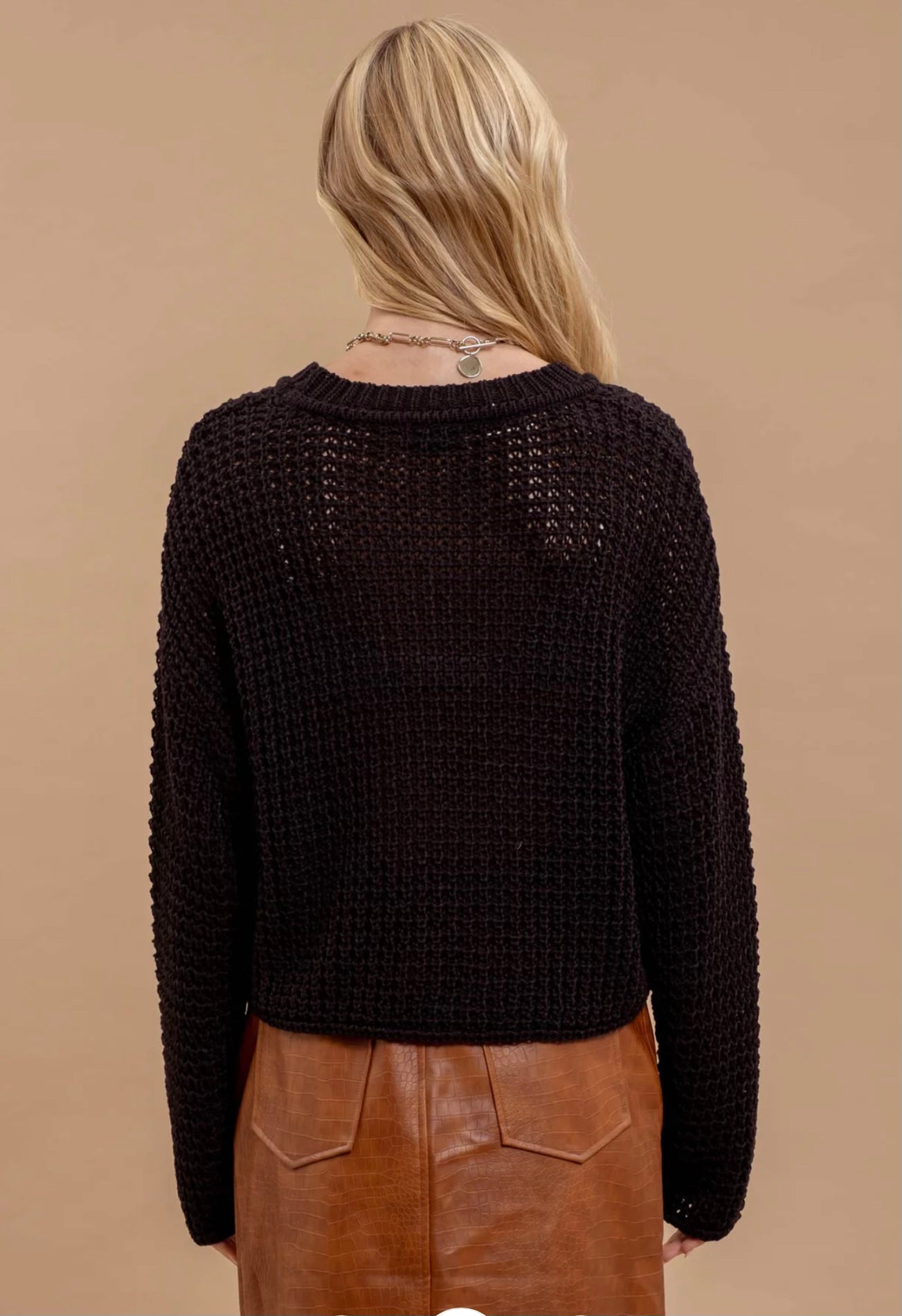 Sheer Crochet Knit Sweater