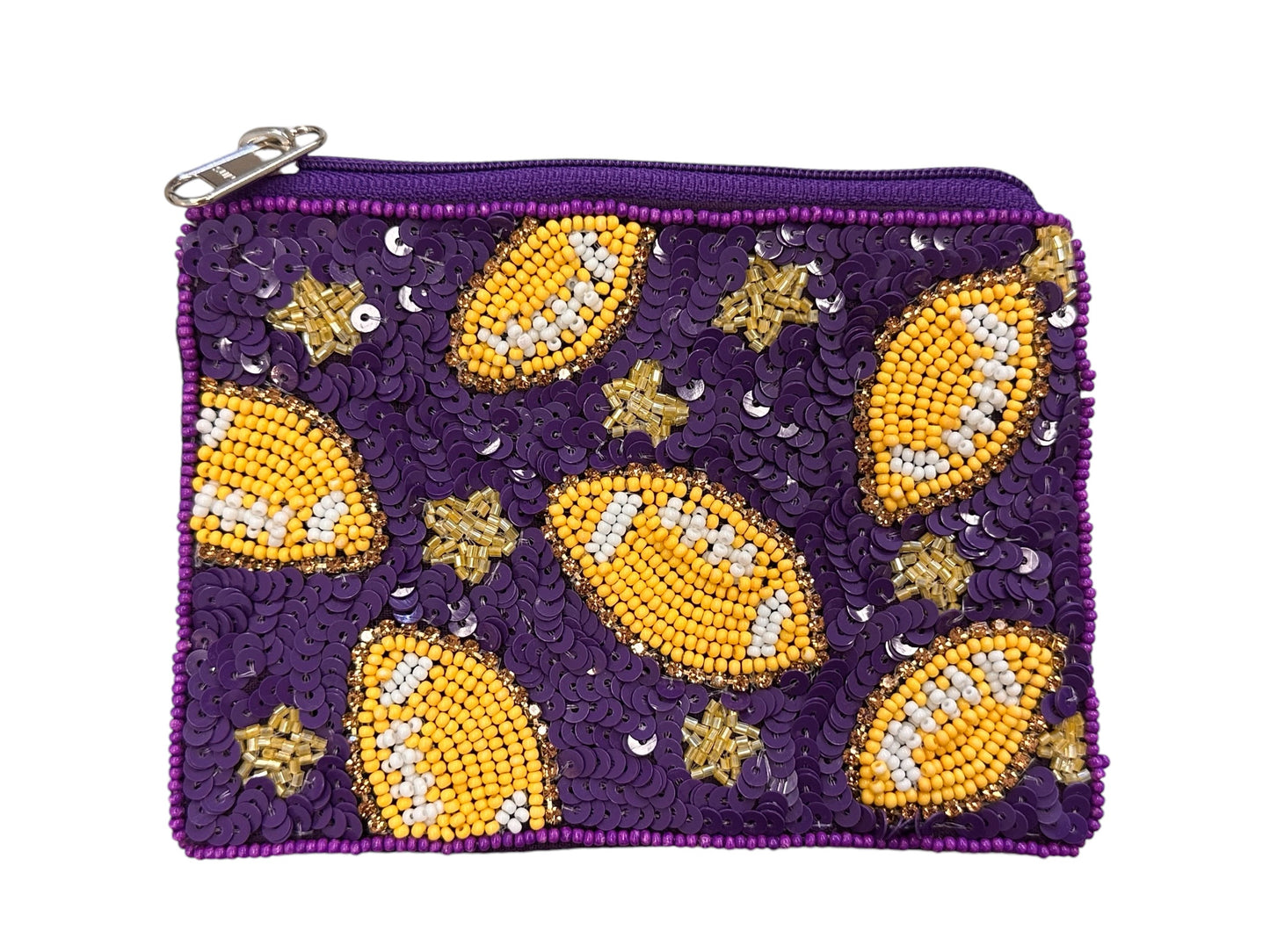 Purple & Gold Football Coin Purse