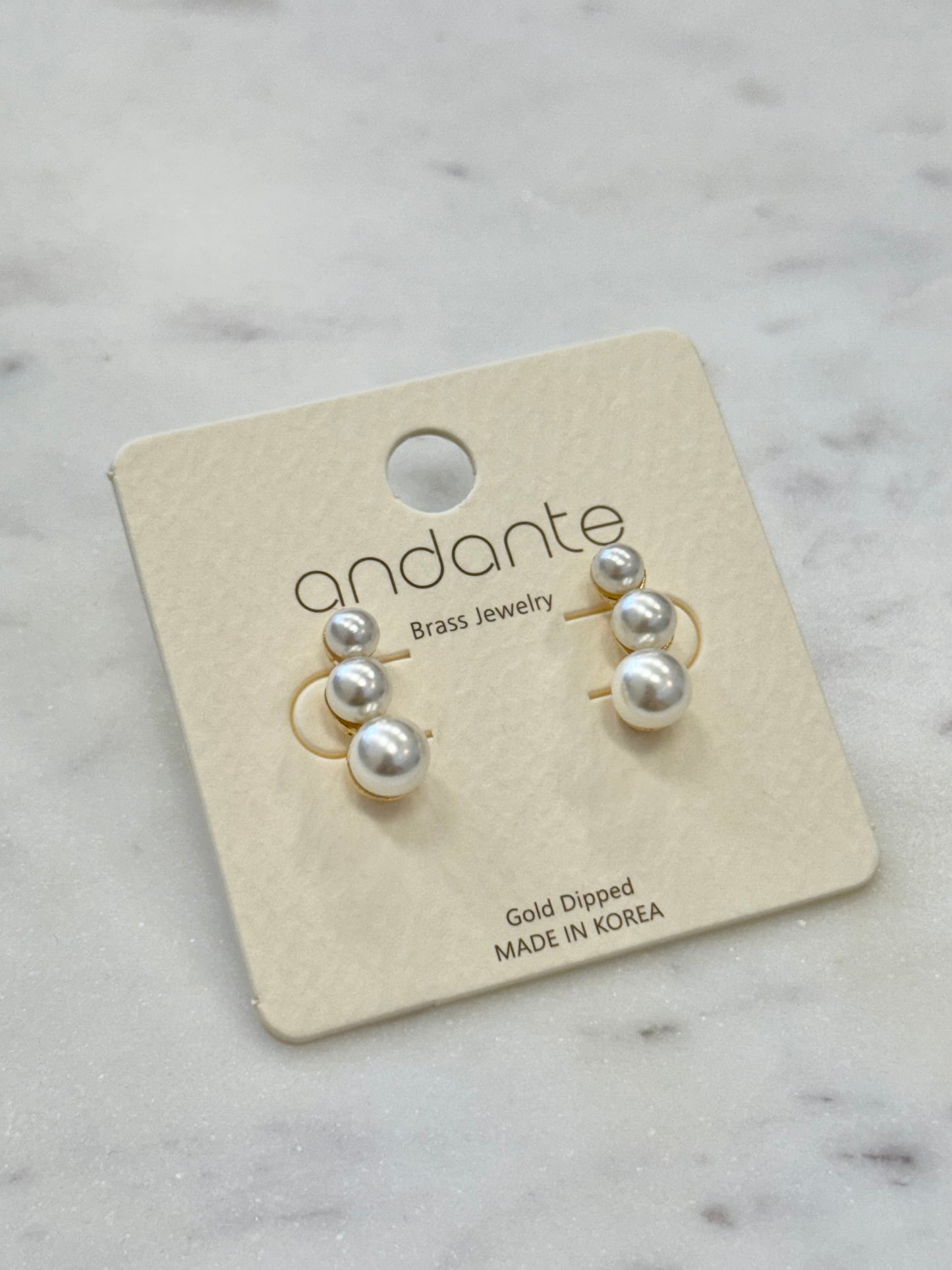 Triple Pearl Earrings