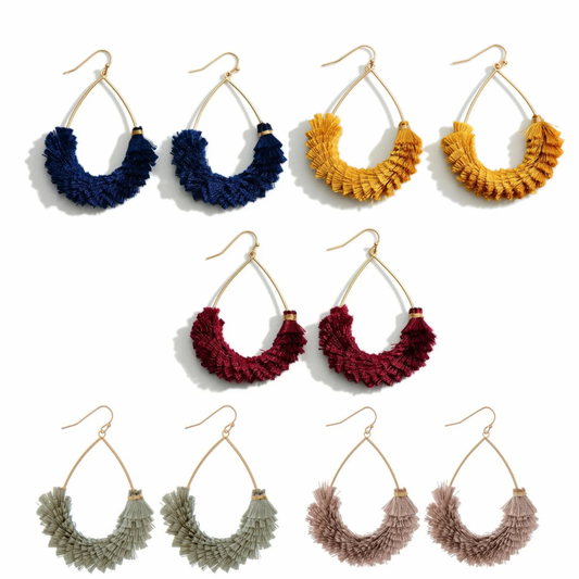 Pom Fan Teardrop Earrings