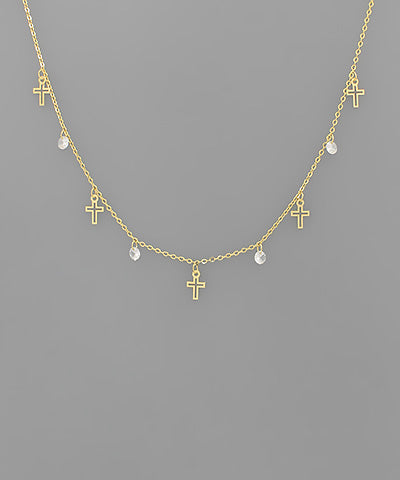 Crosses & Sparkles Necklace