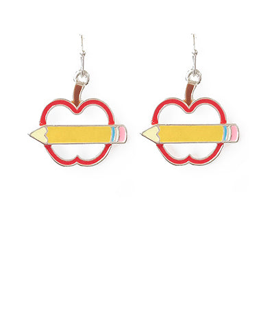 Apple & Pencil Earrings