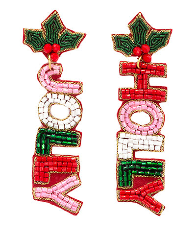 Holly Jolly Beaded Earrings