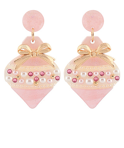 Pink Ornament Earrings