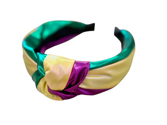 Metallic Mardi Gras Knotted Headband