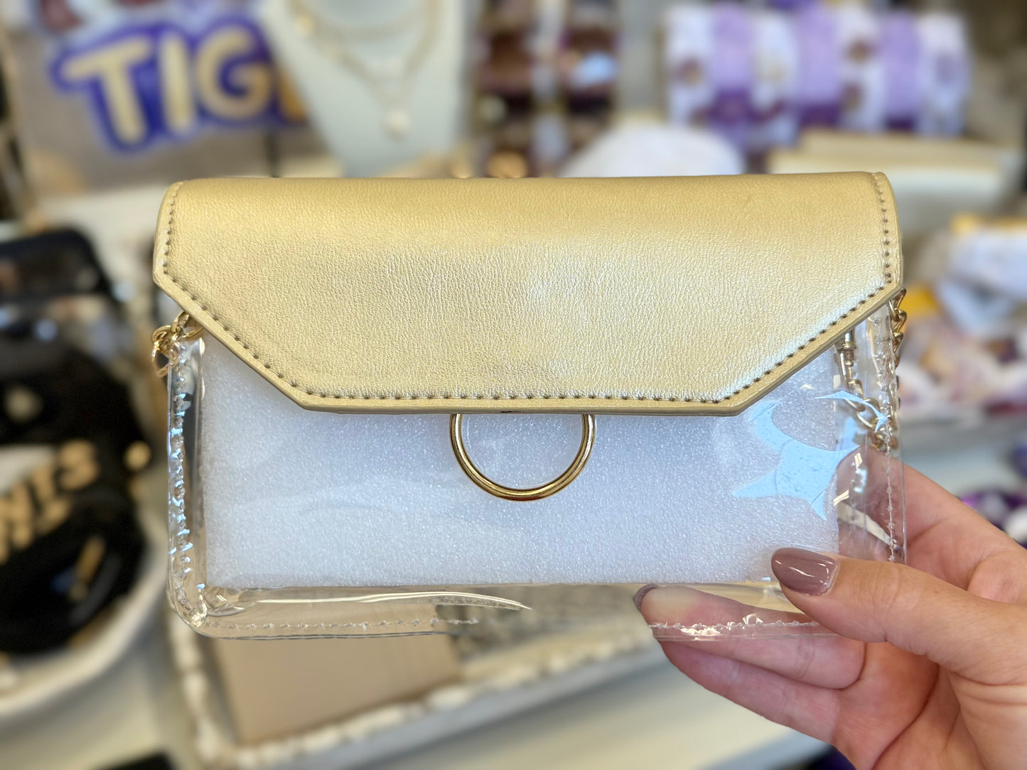 Gold Trim Clear Bag
