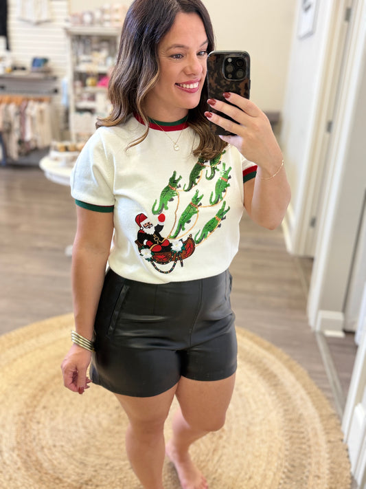 Cajun Christmas Alligator Sweater