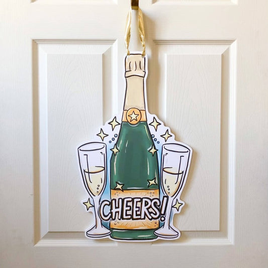 Champagne Cheers Door Hanger