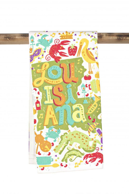Kitchen Towel - Louisiana Puzzle