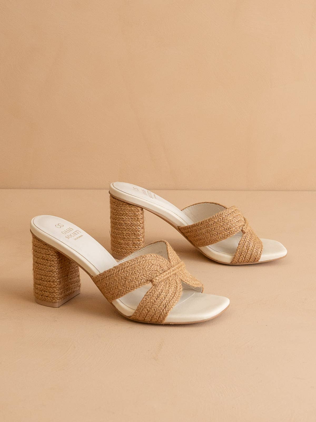 The Santiago Toffee Raffia Heel