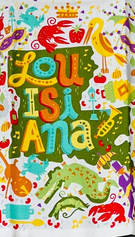 Kitchen Towel - Louisiana Puzzle
