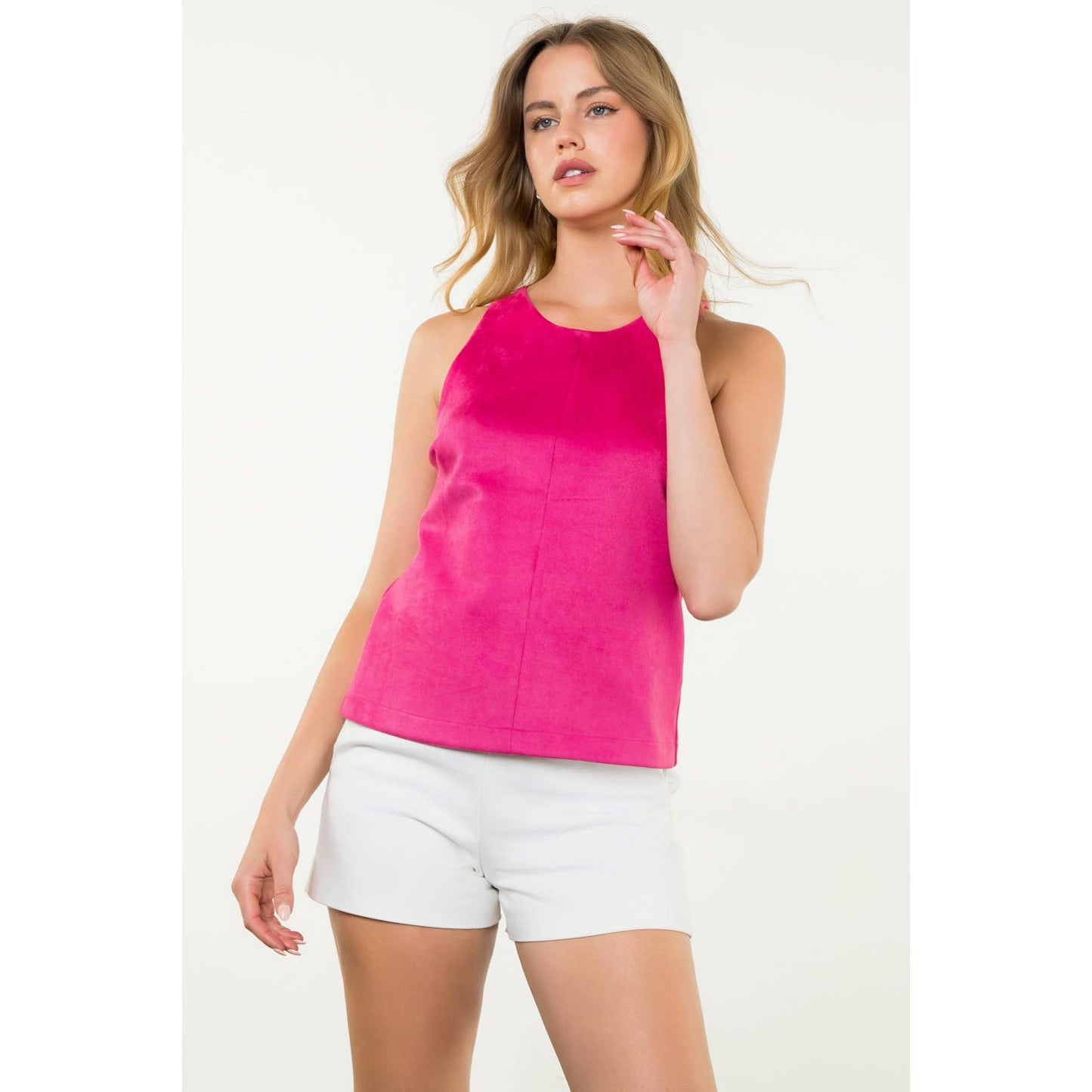 Hot Pink Luxe Suede Tank