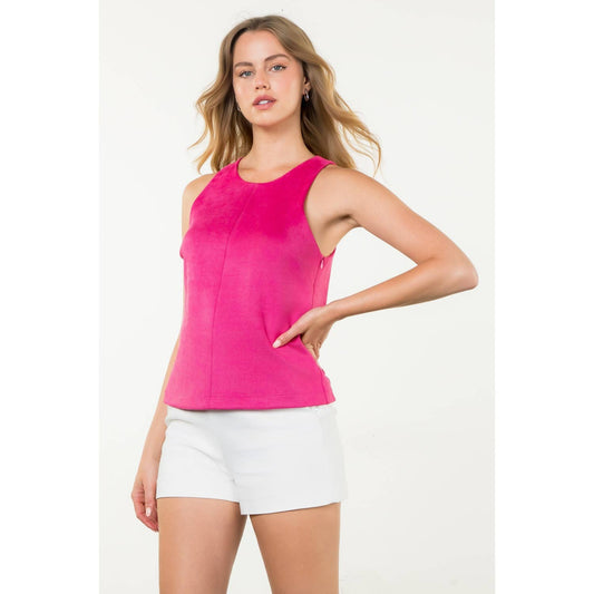 Hot Pink Luxe Suede Tank
