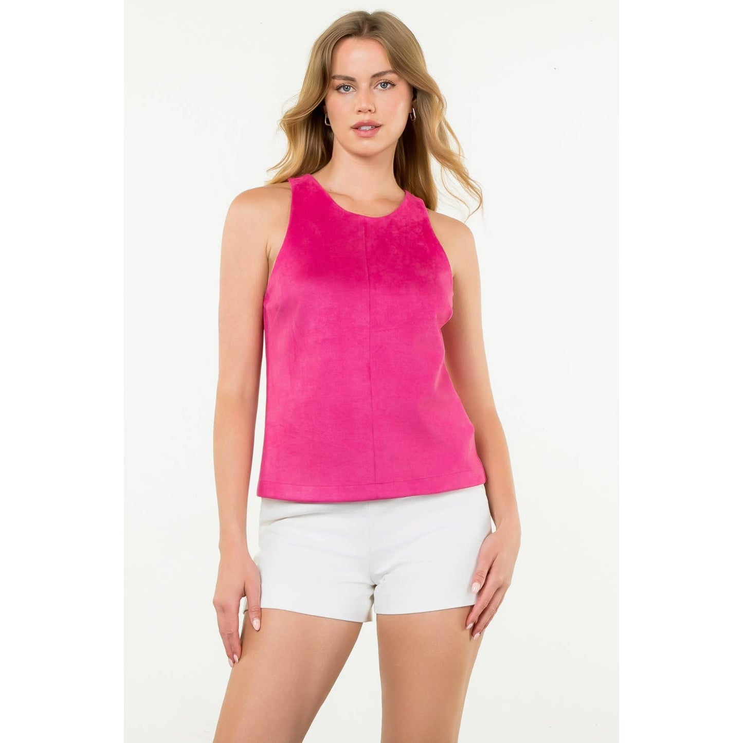 Hot Pink Luxe Suede Tank