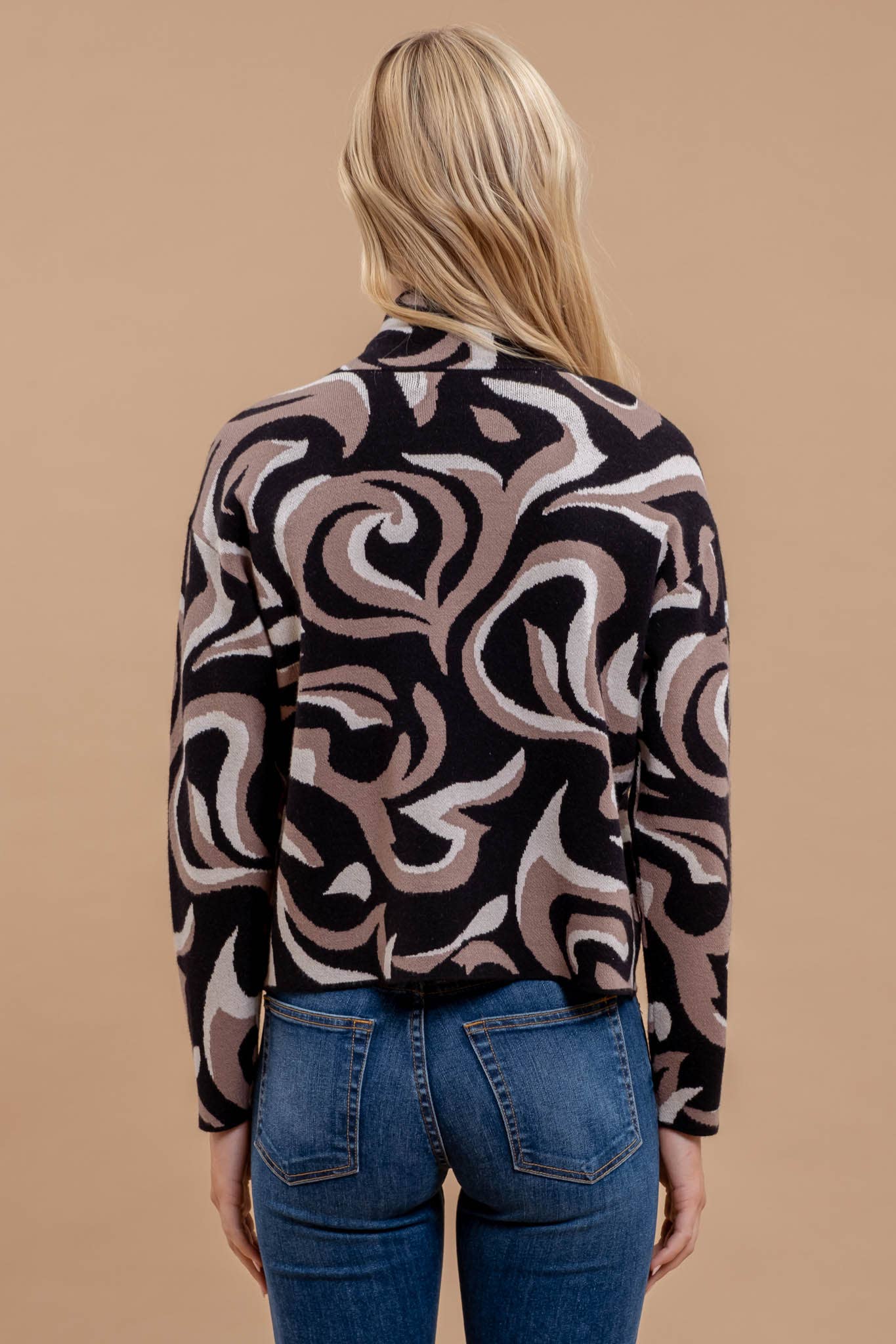 The Milan Marble Mock Neck Sweater