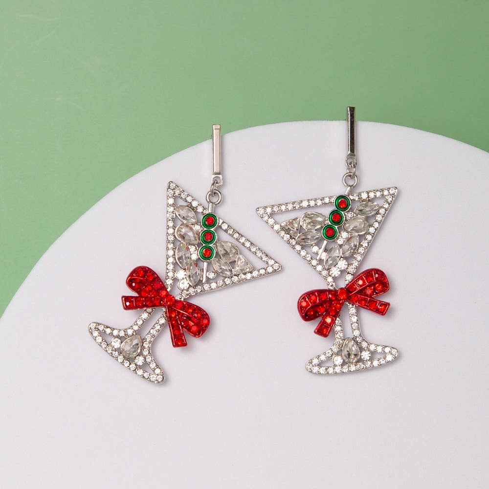 Christmas Cocktail Dangle Earrings
