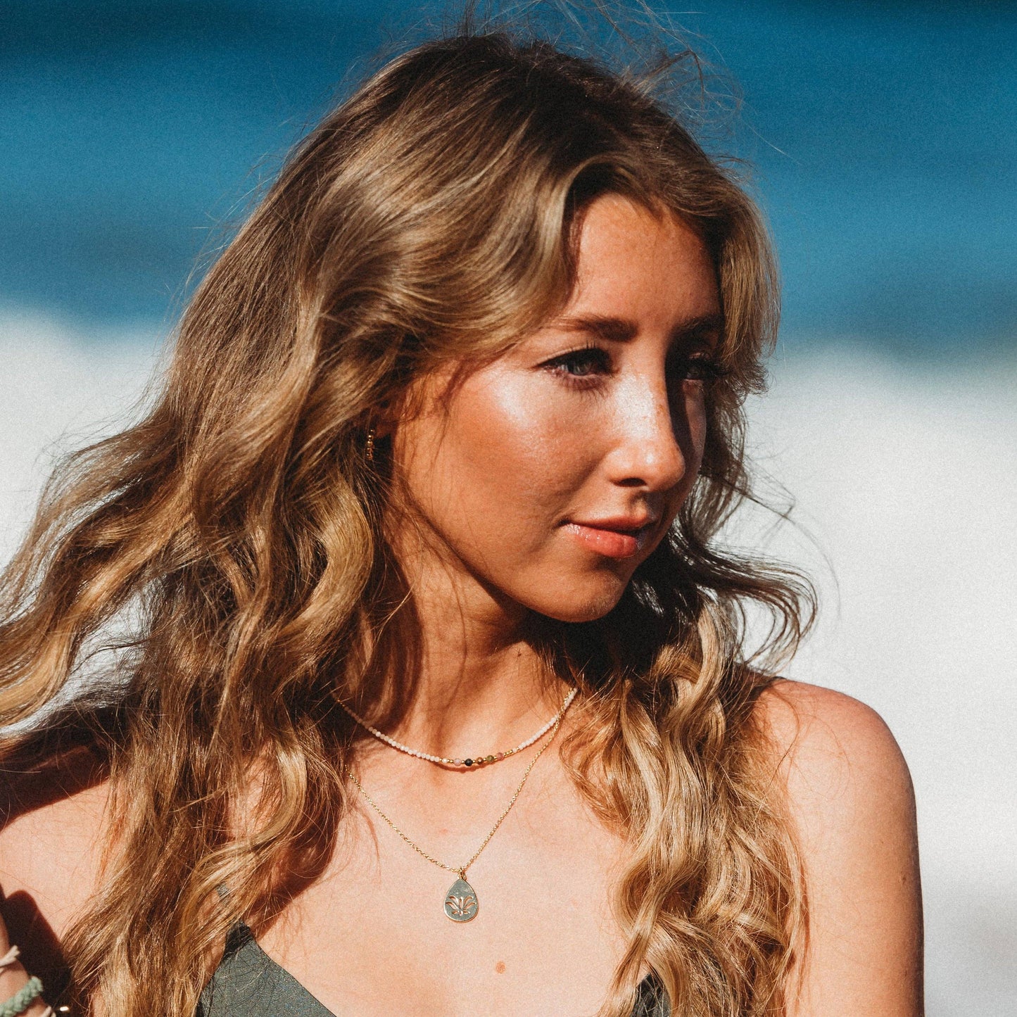 "Breathe" Gold Lotus Flower Necklace Set