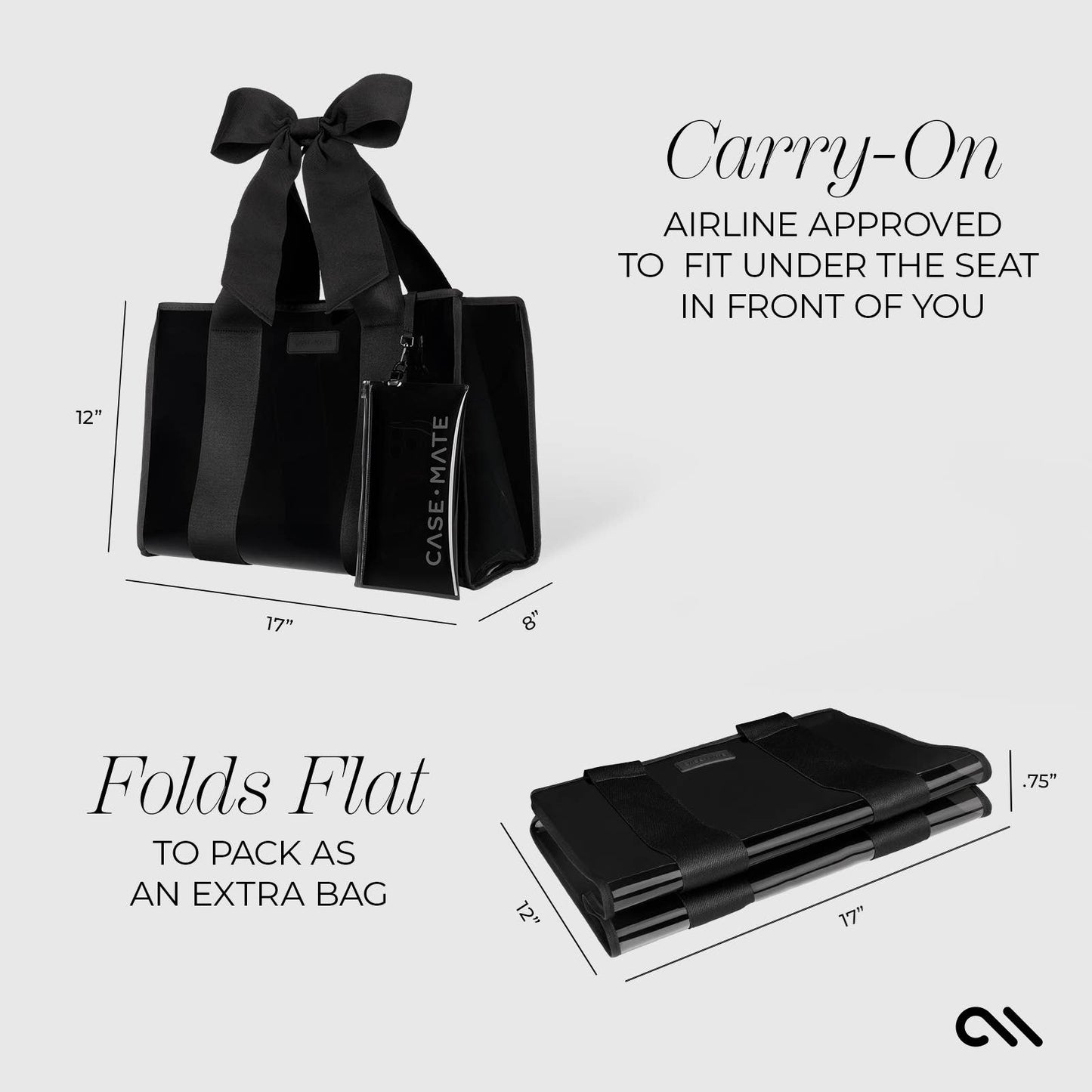 Special Edition Bow Midnight Black  Tote w/ Phone Pouch