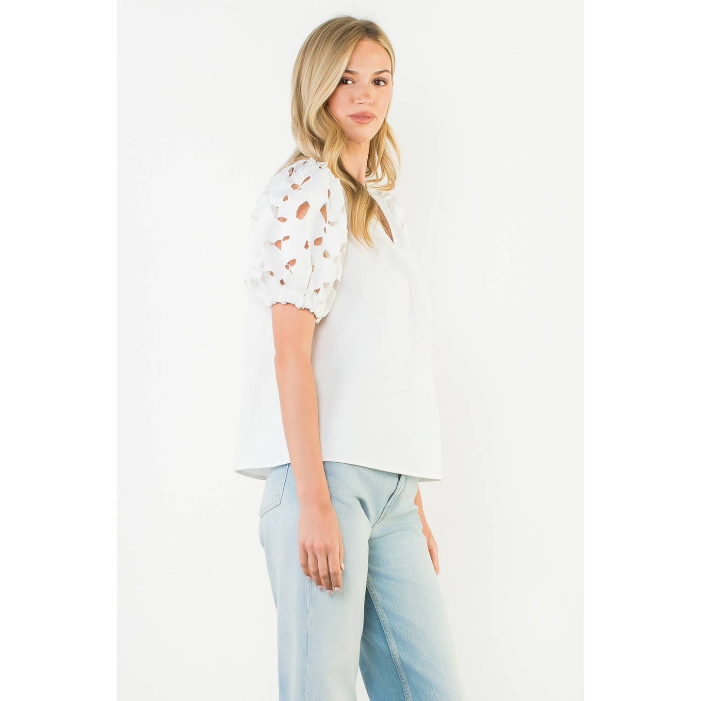 Heirloom Eyelet Puff Sleeve Top