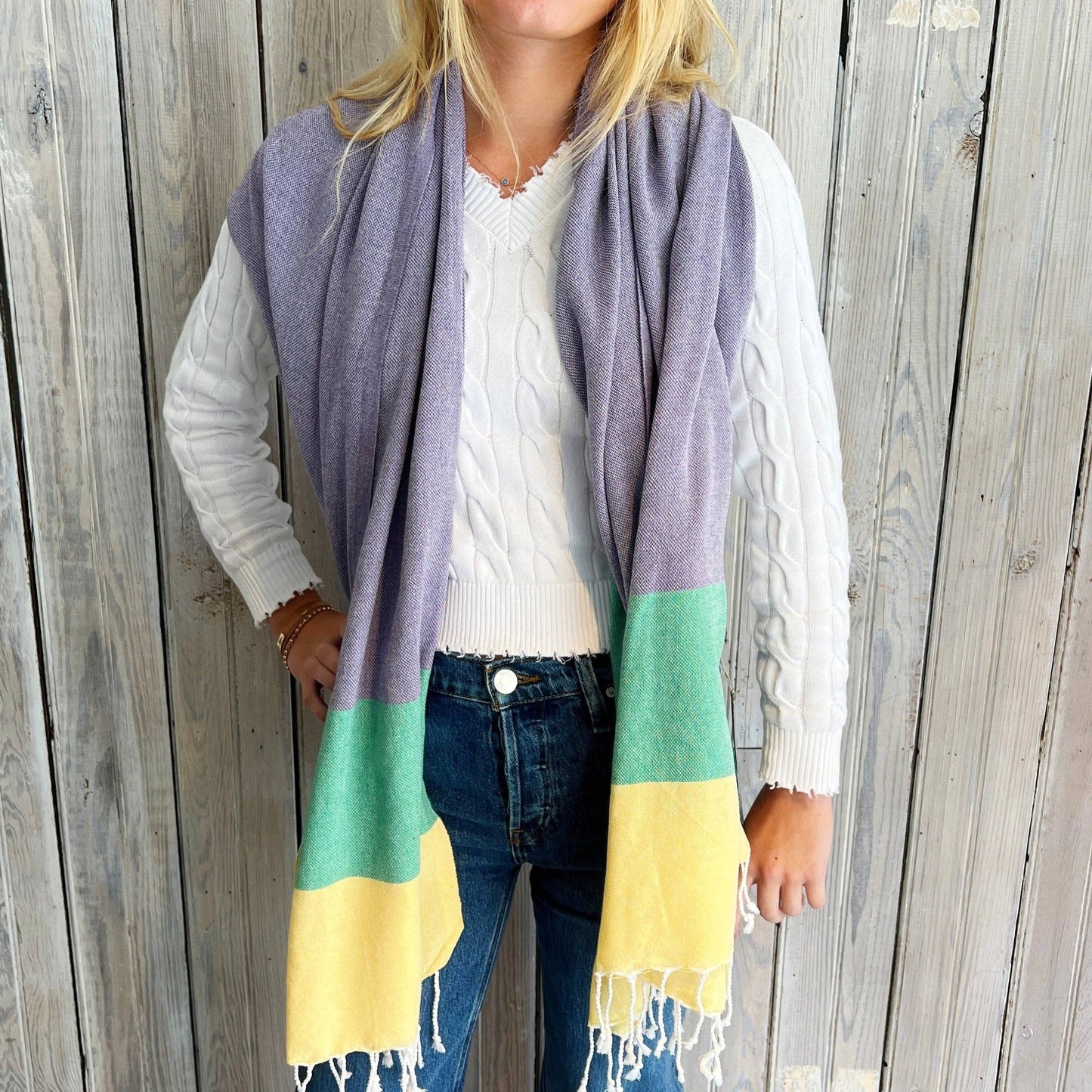 Mardi Gras Turkish Loomed Scarf
