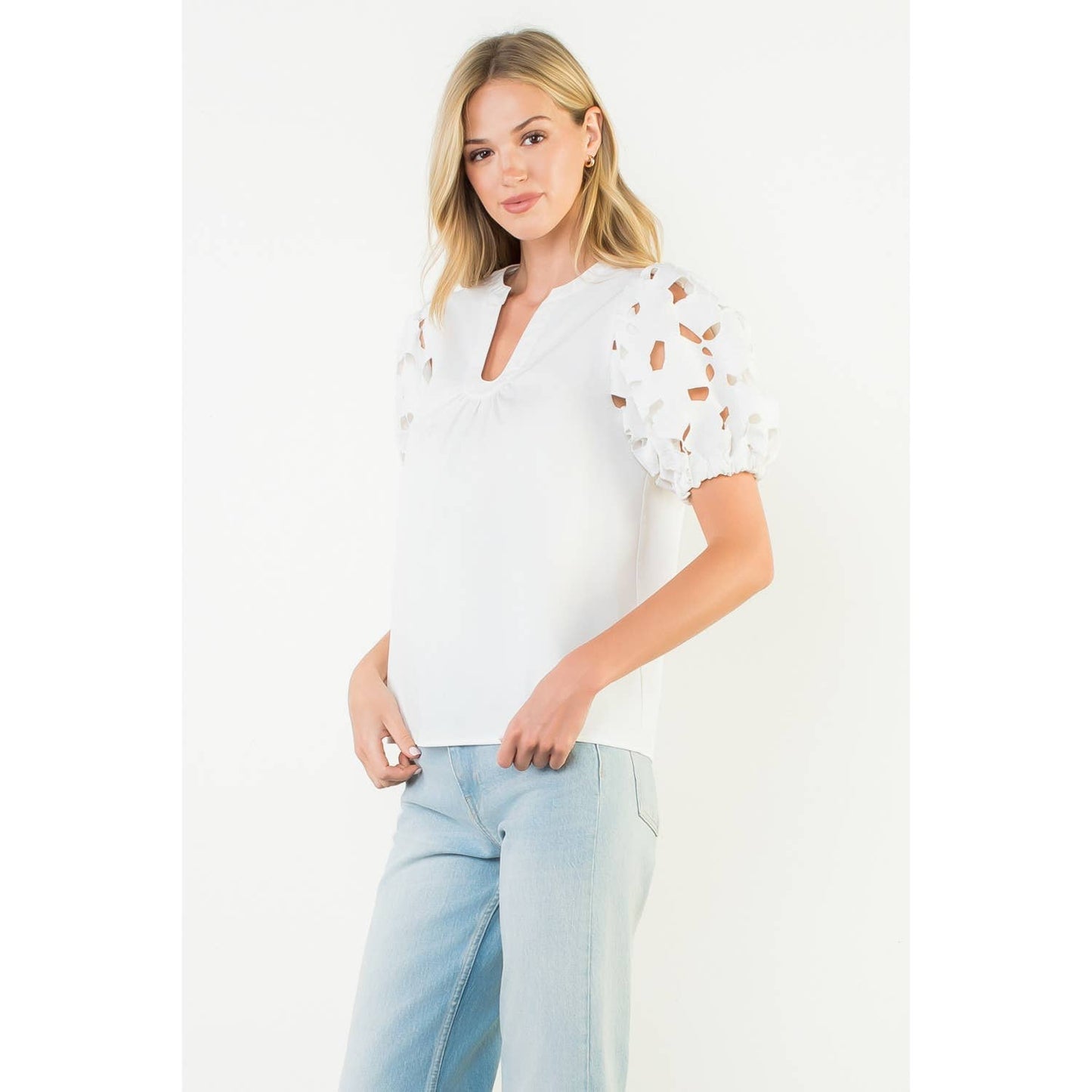 Heirloom Eyelet Puff Sleeve Top