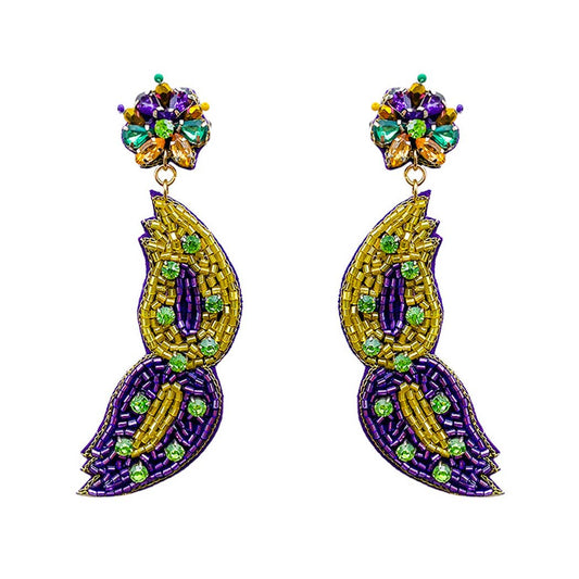 Mardi Gras Mask Post Earrings