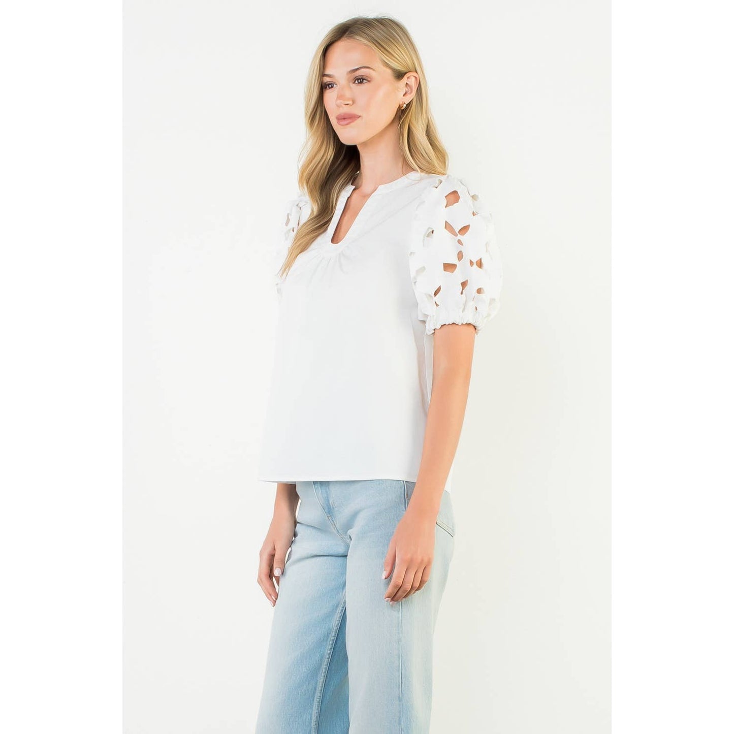 Heirloom Eyelet Puff Sleeve Top