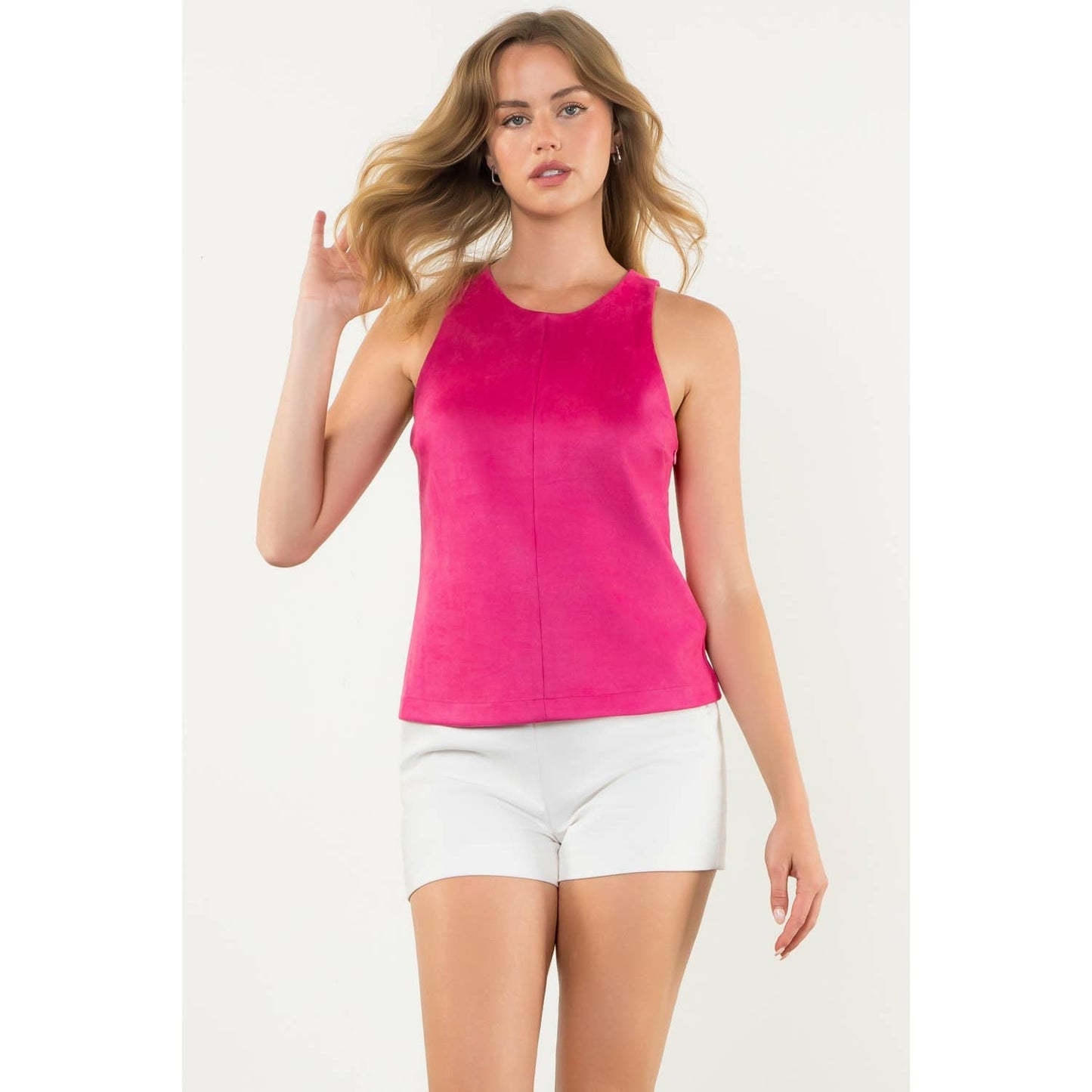 Hot Pink Luxe Suede Tank