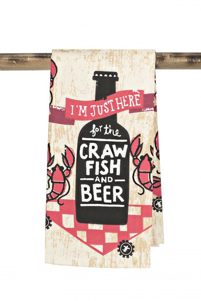 Kitchen Towel - Crawfish and Beer