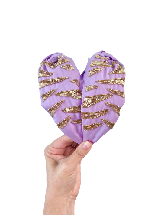 Lavender Tiger Stripe Headband - Game Day